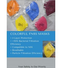 FN95 Face Mask, 4 Layer Protection, 95% Bacterial Filtration Efficiency, Lab Approved, Multi Color, Made In India